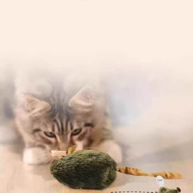 猫 おもちゃ 長毛鳴き声付きネズミのおもちゃ