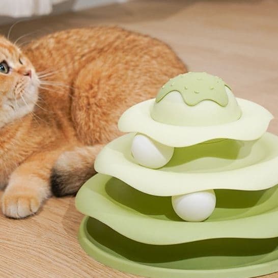 猫 おもちゃ 回転迷路ボール遊び