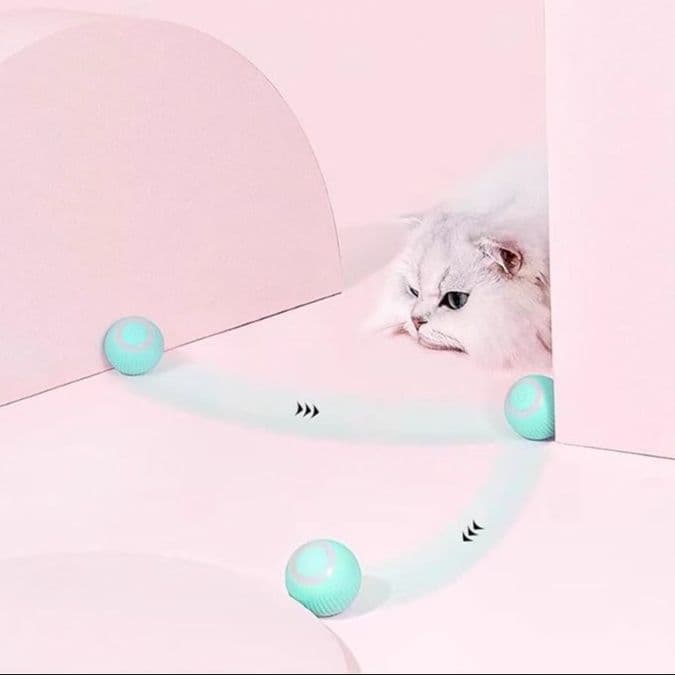 猫 おもちゃ モーション不規則転がりボール型猫じゃらし