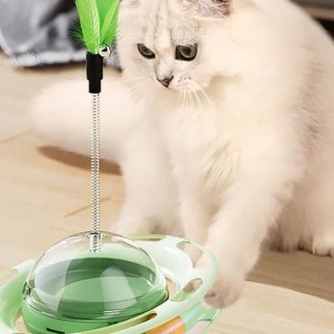 猫 おもちゃ きまぐれ遊び回転盤付き猫じゃらし