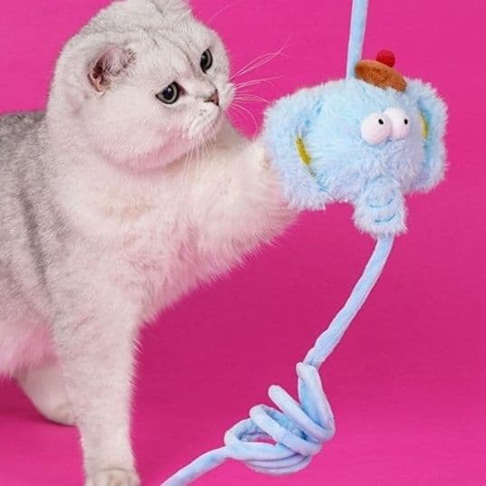 猫 おもちゃ ゆらゆら伸縮ぬいぐるみ付き猫じゃらし