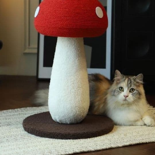 猫 おもちゃ きのこ型 麻縄 猫じゃらし
