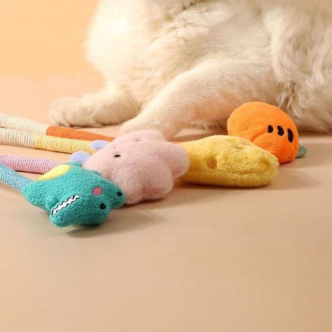 猫 おもちゃ もこもこ玉付き ふわふわ猫じゃらし