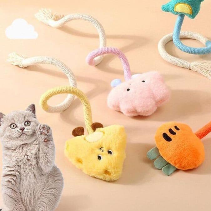 猫 おもちゃ もこもこ玉付き ふわふわ猫じゃらし