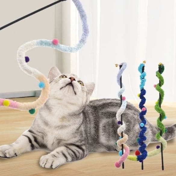 猫 おもちゃ もこもこくねくね猫じゃらし