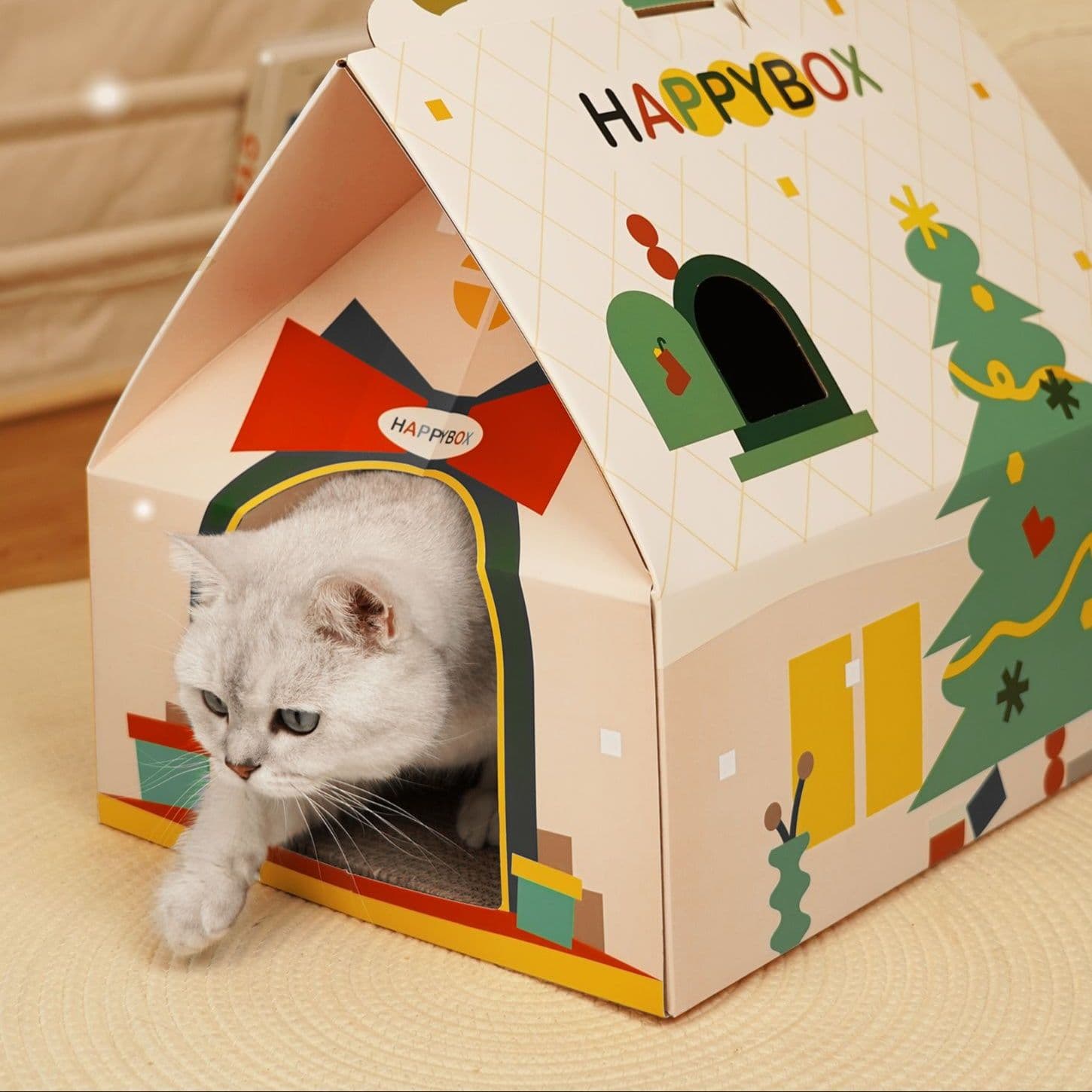 猫 おもちゃ ふくろう型 冬限定おうちハウス
