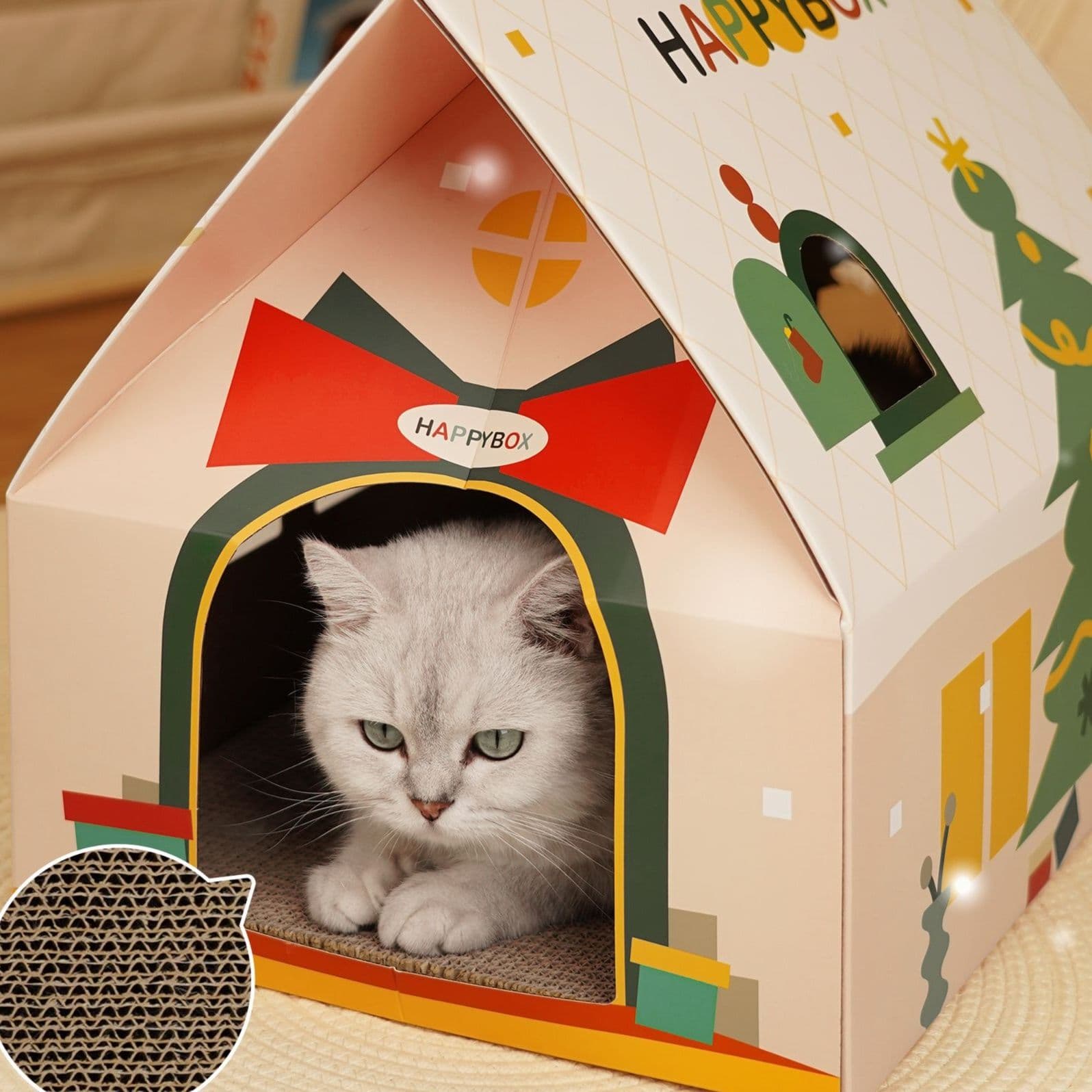 猫 おもちゃ ふくろう型 冬限定おうちハウス