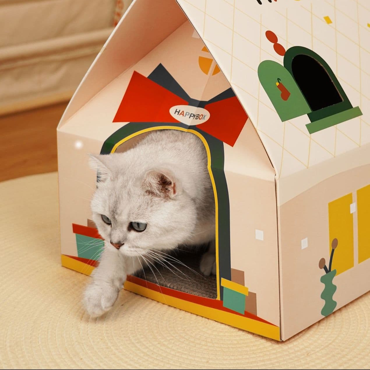 猫 おもちゃ ふくろう型 冬限定おうちハウス
