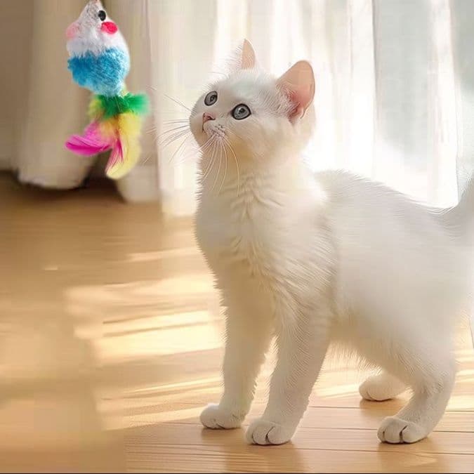 猫 おもちゃ 自動回転 ボール付き 猫じゃらし