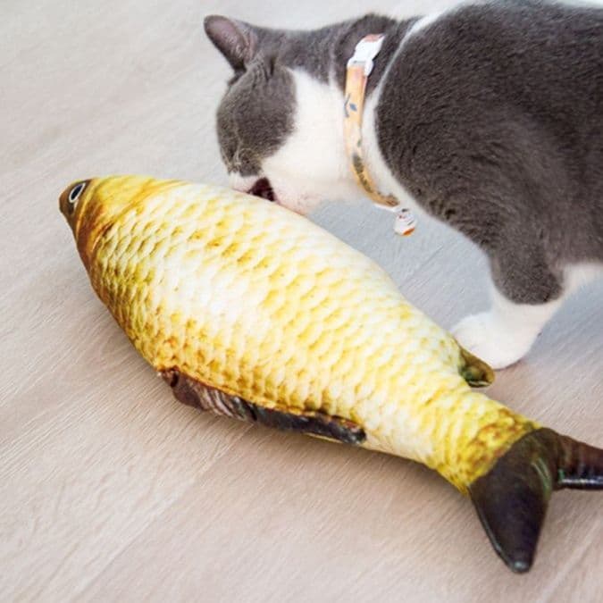 猫 おもちゃ 本格派 擬似魚型 猫じゃらし