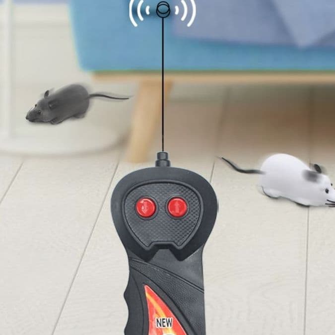 猫 おもちゃ ねずみ型電動猫じゃらし リモコンセット
