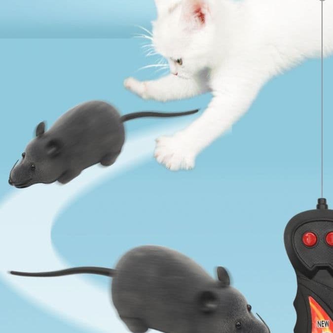 猫 おもちゃ ねずみ型電動猫じゃらし リモコンセット