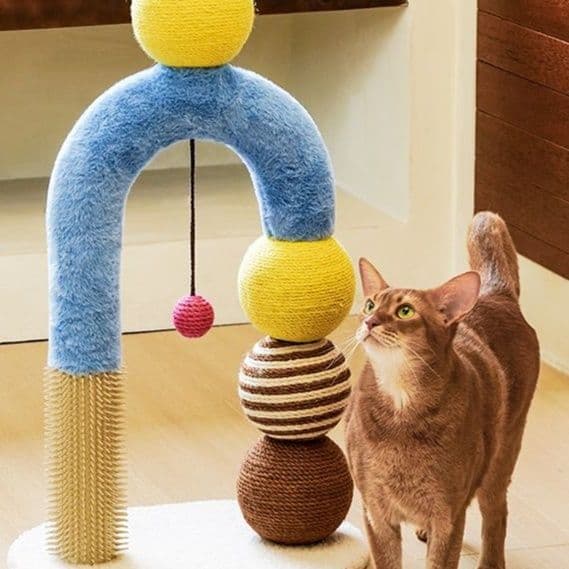 猫 おもちゃ もこもこアーチ型 キャット遊具