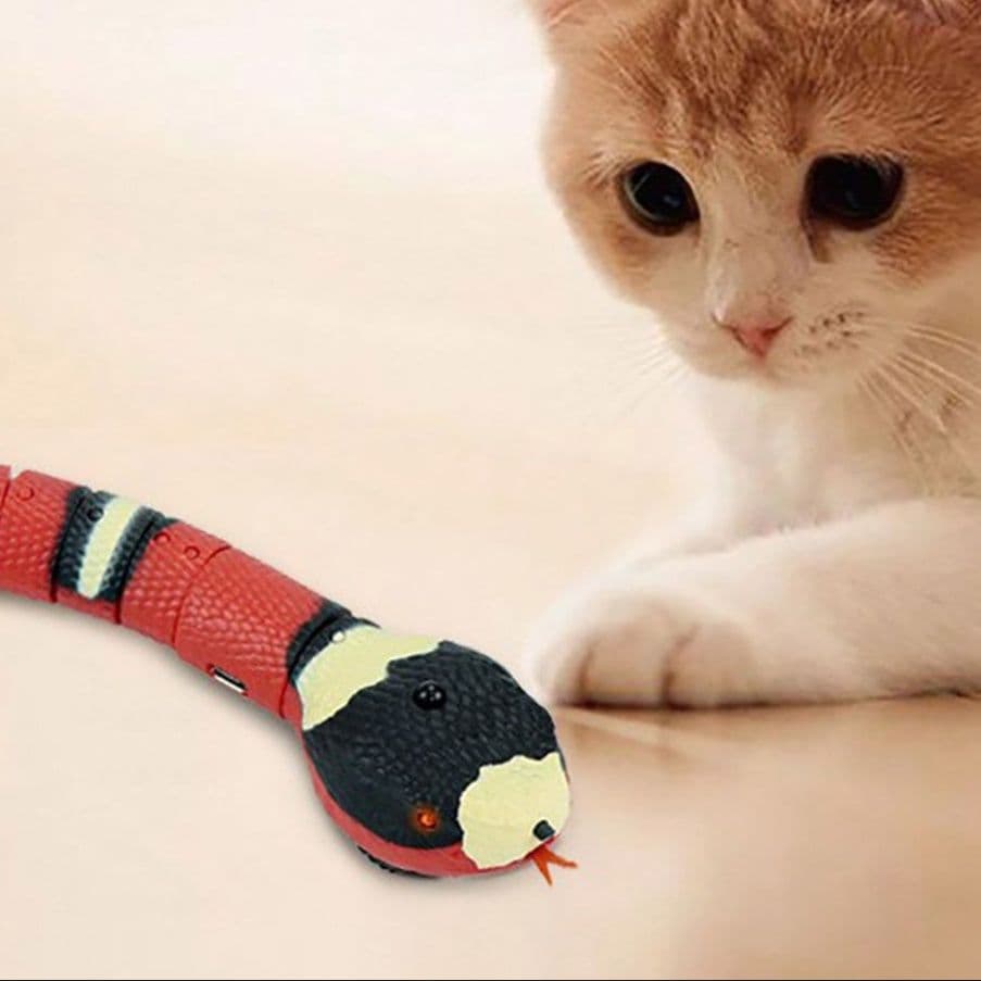 猫 おもちゃ 自動センサー付き蛇型猫じゃらし