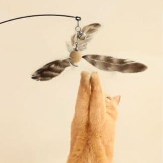 猫 おもちゃ 天然羽根のふわり舞う 猫じゃらし棒