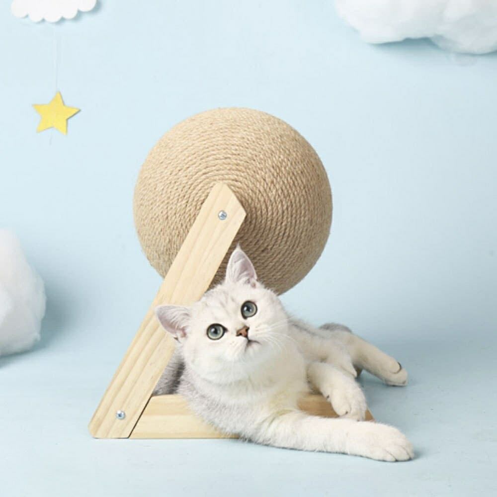 猫 おもちゃ 猫用ボール型爪とぎ 運動不足解消グッズ 回転式