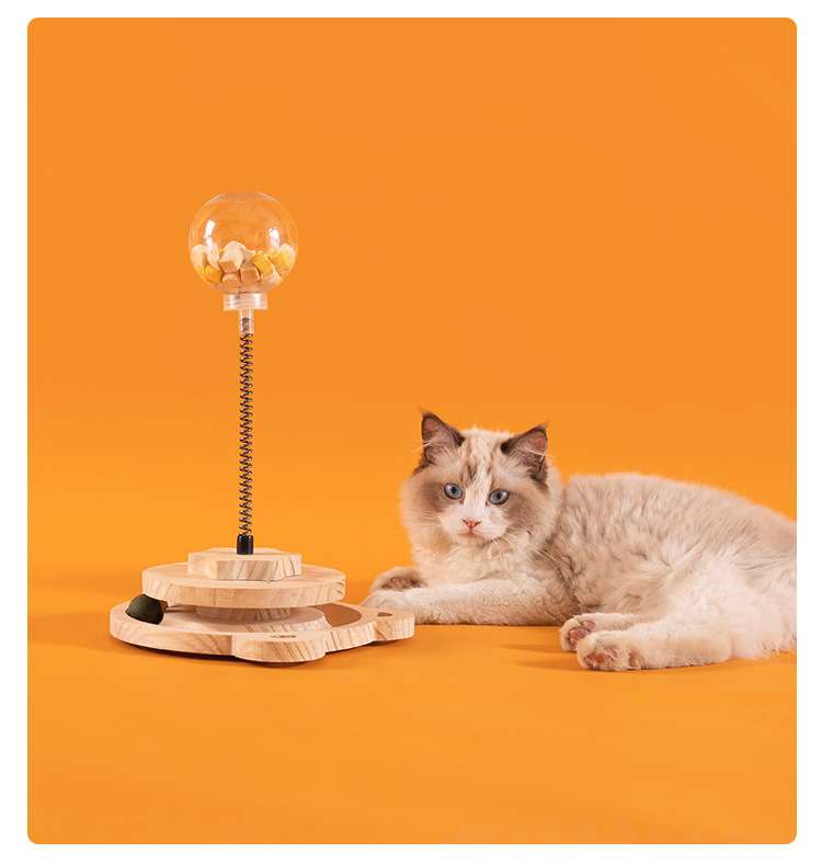 猫 おもちゃ 天然木のスプリングキャッチャー