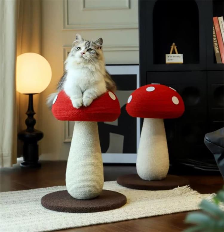 猫 おもちゃ 可愛いきのこ型猫爪とぎポール 運動不足解消グッズ