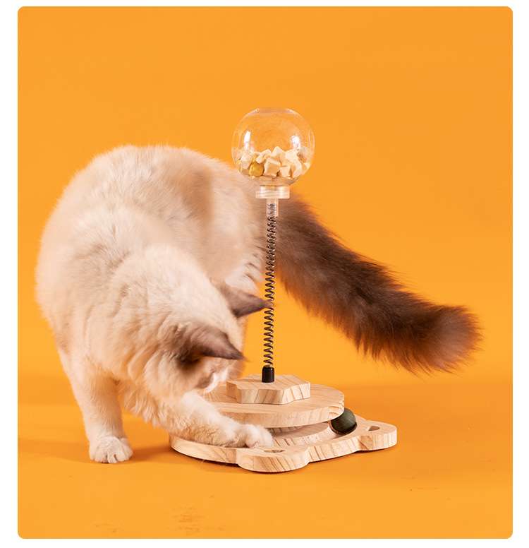 猫 おもちゃ 天然木のスプリングキャッチャー