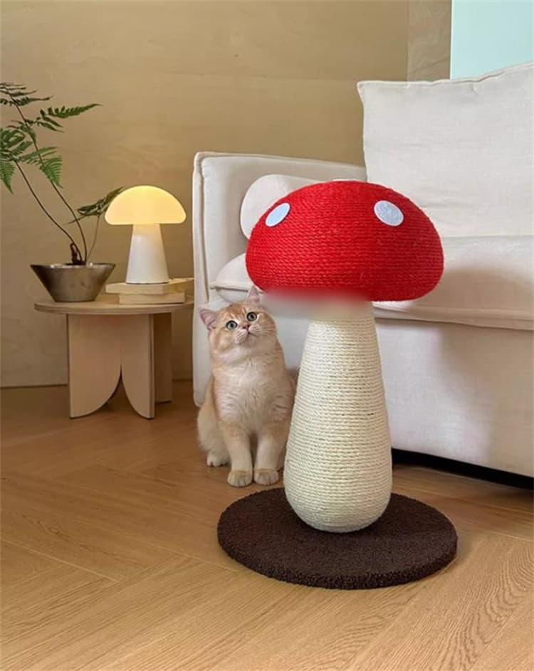 猫 おもちゃ 可愛いきのこ型猫爪とぎポール 運動不足解消グッズ