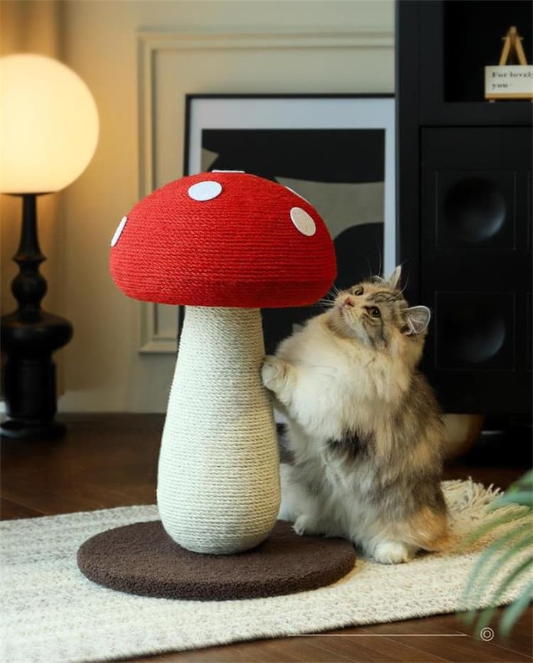 猫 おもちゃ 可愛いきのこ型猫爪とぎポール 運動不足解消グッズ