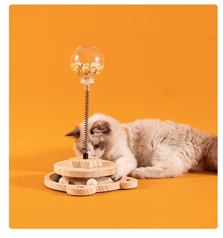 猫 おもちゃ 天然木のスプリングキャッチャー