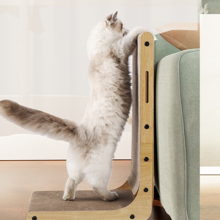 猫 おもちゃ モダン壁掛け式 爪とぎスロープじゃらし