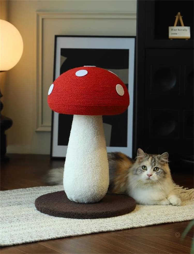 猫 おもちゃ 可愛いきのこ型猫爪とぎポール 運動不足解消グッズ