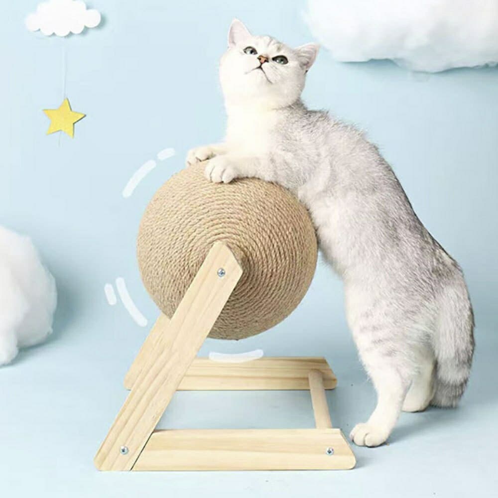 猫 おもちゃ 猫用ボール型爪とぎ 運動不足解消グッズ 回転式