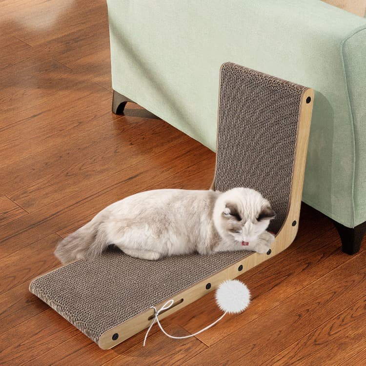 猫 おもちゃ モダン壁掛け式 爪とぎスロープじゃらし
